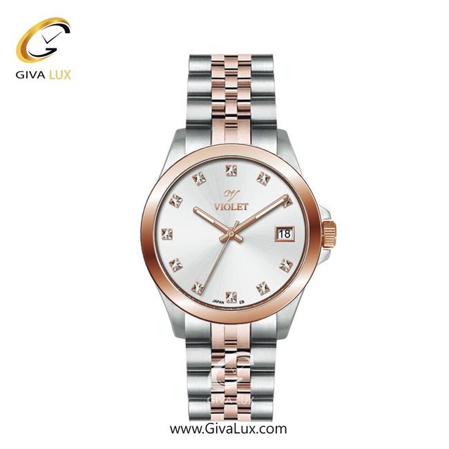 ساعت مچی اورجینال زنانه ویولت VIOLET نقره ای-رزگلد | نقره ای-رزگلد| نقره ای| کد رفرنس 0642/2 سایز متوسط